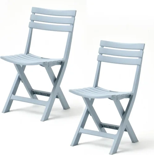 Vista 10 de 2 sillas plegables de plástico, sillas de salón para exteriores, sillas de comedor plegables para bodas, fiestas, balcones, reuniones familiares