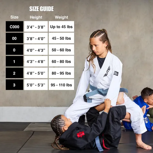 Vista 4 de Elite Sports Kids BJJ GI - Kimono brasileño Jiujitsu Gi con tela preencogida y cinturón, para niños y jóvenes, aprobado por la IBJJF