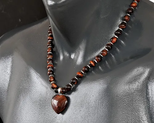 Vista 114 de Colgante de corazón de aventurina natural, Collar de cuentas de aventurina genuina, Collar de piedra verde, Collar de piedras preciosas, Cuentas