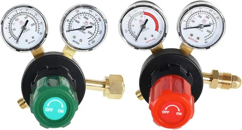 Vista 8 de findmall CGA 540 Regulador de oxígeno para la gama de entrega del indicador de gas de soldadura 145PSI