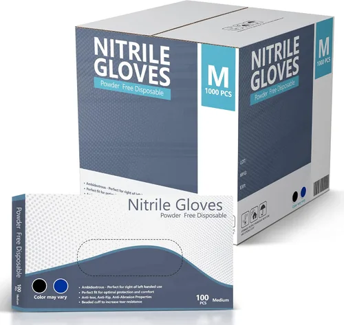 Vista 2 de Guantes de nitrilo, guantes desechables, cómodos, sin polvo, sin látex