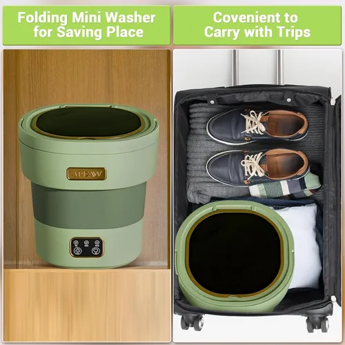 Vista 4 de Mini lavadora y secadora, mini lavadora plegable de 12 l para ropa interior, lavadora plegable mejorada para ropa de bebé, calcetines y apartamento