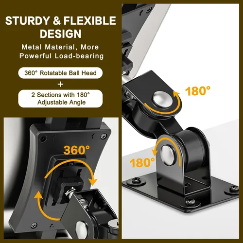 Vista 6 de Soporte de pared para tableta, soporte de pared ajustable de 360° para todos los dispositivos de 4.7 a 12.9 pulgadas y teléfonos inteligentes