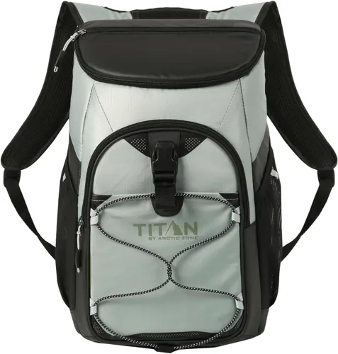 Vista 12 de Titan by Arctic Zone Backpack Cooler, Insulated Soft Sided Bag with Leak Proof Lining and Padded Straps, for Lunch, Picnic, and Travel, 24 Can Gris