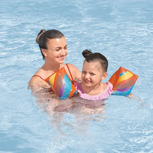 Vista 4 de Bestway Manguitos Hinchables Textil Suave Seguridad Bebe Color Surtido UPF 50+ 38x16,5 cm +3 a 6 Años Playa y Piscina 32183