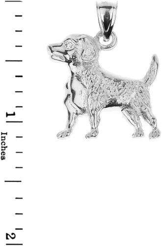 Vista 2 de Collar con colgante de plata de ley 925 pulida con diseño de perro beagle Plata de ley Plateado CM1023SN