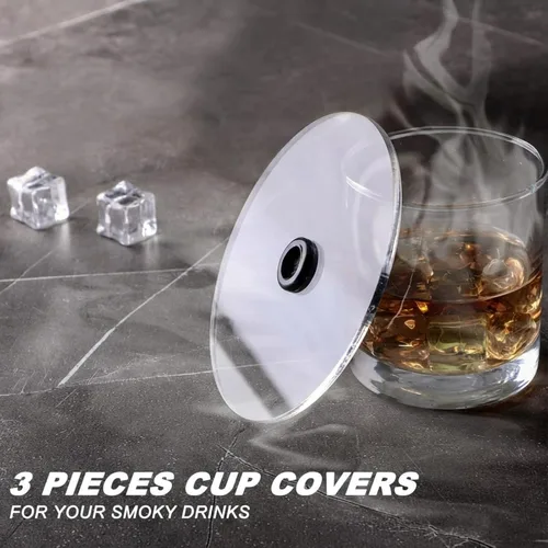 Vista 6 de 3 fundas para tazas de pistola de ahumar, tapas de infusor, fundas de bebidas de cóctel, accesorios para pistolas de fumar para copas de vino