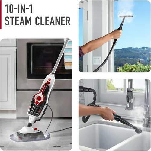 Vista 2 de Hoover Steam Complete - Trapeador de vapor para mascotas, máquina limpiadora de suelos duros, máquina limpiadora multiusos 10 en 1, vaporizador