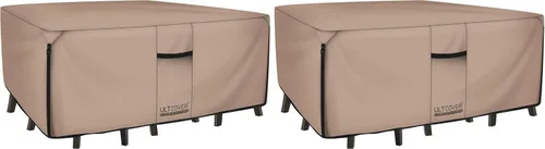 Vista 12 de ULTCOVER Funda cuadrada de lona resistente 600D para mesa y silla de patio, resistente al agua, para muebles de uso general, 54 pulgadas, color negro
