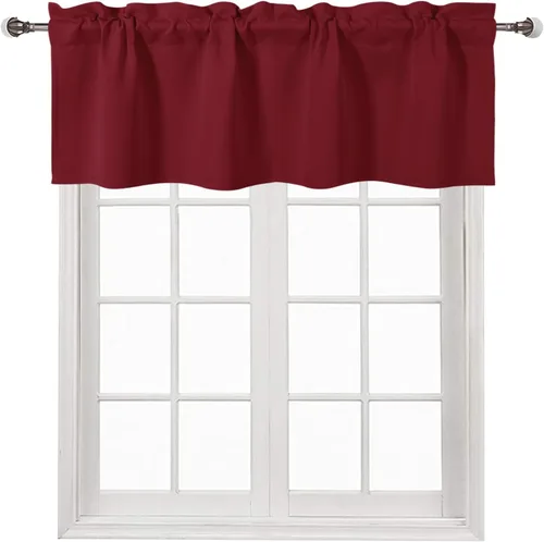 Vista 13 de DWCN Cenefa para ventana de cocina, con bolsillo para barra, para ventana, sala de estar/sótano, 36 x 16 pulgadas de largo, 1 panel, beige
