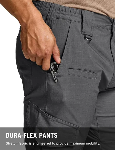 Vista 6 de CQR Men's Flex Ripstop Tactical Pants, Water Resistant Stretch Cargo Pants, Lightweight EDC Hiking Work Pants