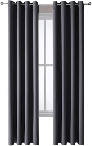 Vista 152 de ChrisDowa - Cortinas cortas para ventana de 40 pulgadas para dormitorio - Cortinas cortas con ojales y aislamiento térmico para oscurecer