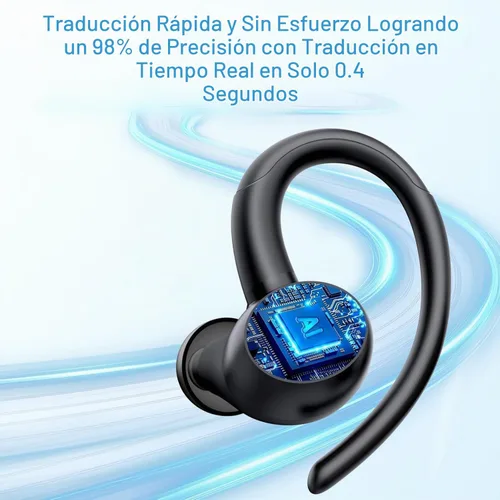 Vista 6 de Auriculares de traducción AI en tiempo real, 164 audífonos de traductor de idiomas, 3 en 1 Bluetooth 5.4 auriculares de traducción con 5 modos