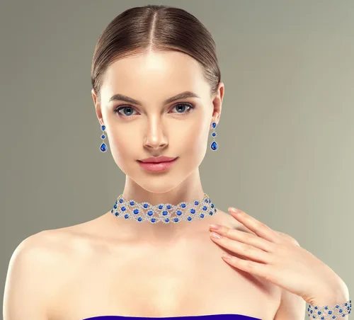 Vista 2 de Paxuan Collar de gargantilla nupcial de cristal de diamantes de imitación para mujer