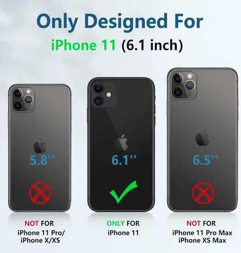 Vista 6 de SEXYMOM Funda magnética para iPhone 11 con protector de pantalla, compatible con carga inalámbrica, prueba de caídas de grado militar de 21 pies, a