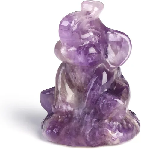 Vista 12 de ZHIYUXI Figura de elefante de cristal rosa de 2.2 pulgadas, decoración de estatua de elefante de cristal para estante de oficina en casa, regalos