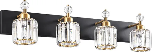 Vista 28 de PRESDE Aplique de pared de cristal único, lámpara de tocador cromada moderna, lámpara de pared de 1 luz para baño, dormitorio, pasillo