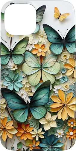 Vista 9 de iPhone 16 mariposa estética mariposas verdes naturaleza acuarela caso