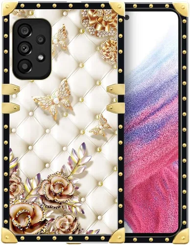 Vista 121 de Funda compatible con Samsung Galaxy A03S 4G, TPU suave de lujo y parte trasera de policarbonato duro para niñas y mujeres, funda protectora a prueba