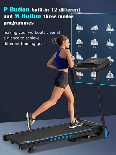 Vista 14 de Merax Cinta de correr inclinada: cinta de correr 4 en 1 con inclinación 6%, cinturón de 7 capas de capacidad de 350 libras, cintas de correr