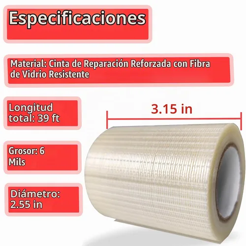 Vista 2 de Birllaid Cinta de reparación de toldo RV de 39 pies para carpa, cubiertas de barcos, cinta de reparación de vela, impermeable, resistente Claro