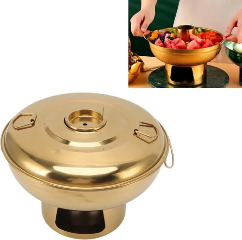 Vista 7 de Olla de acero inoxidable portátil de carbón de leña pequeña olla de hielo seco pequeña para una persona té de leche para suministros para el hogar