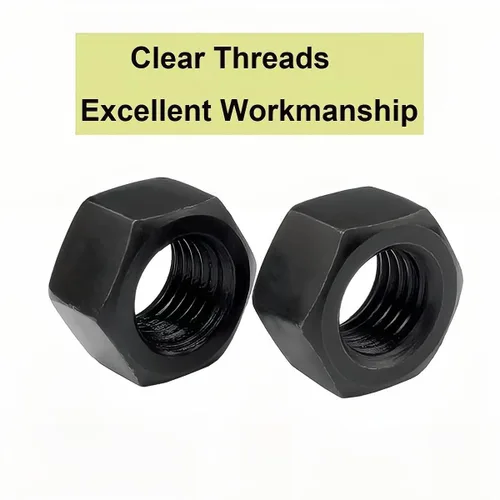 Vista 6 de Qrity 20 tuercas hexagonales, tuerca hexagonal M5, tapón de rosca hexagonal, tuercas hexagonales de acero negro, tuerca hexagonal completa