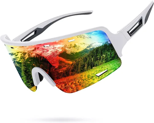 Vista 11 de FEISEDY Gafas de sol deportivas para ciclismo, gafas de béisbol para jóvenes, adolescentes, protección UV400 B2974 Negro-Azul