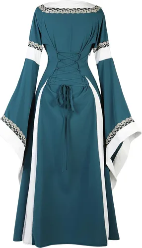 Vista 3 de Parlsdy Vestido renacentista para mujer, disfraz medieval de pirata, campesina