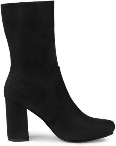 Vista 7 de Allegra K Botines plegables con tacón de bloque y punta redondeada para mujer
