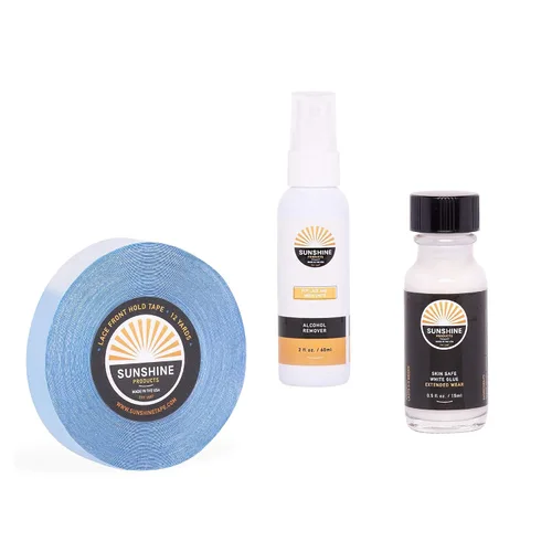 Vista 9 de Kit de reemplazo de cabello - Cinta 1522 rollo de 1/2 pulgada x 12 yardas, pegamento blanco para peluca de pegamento extendido, removedor