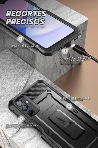 Vista 6 de SUPCASE - Funda para Samsung Galaxy A16 con protector de pantalla, color negro Built-in Kickstand, Rotating Belt-Clip, Military-Grade Drop