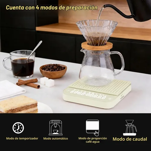 Vista 3 de ShanSon Mini báscula de café con temporizador, escala de espresso de alta precisión de 0.00 oz, báscula digital de cocina de 4.4 lbs/0.00 oz