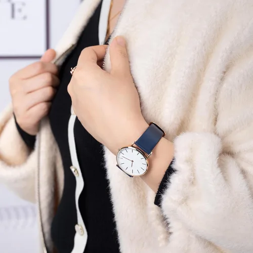 Vista 6 de Bandas de reloj de cuero clásico ultra fino para mujer, cada correa de reloj de cuero genuino para mujeres y hombres 0.472pulg., 0.551pulg.