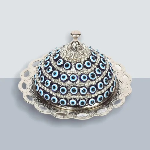 Vista 6 de Alisveristime Evil Eye - Azucarero de aleación de zinc con tapa (plata)