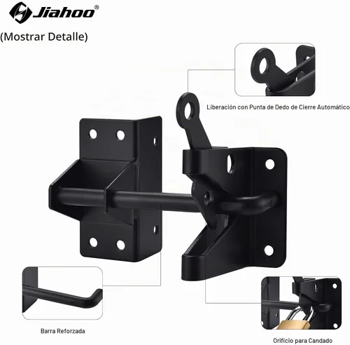 Vista 4 de Pestillo de puerta automático resistente para cercas de madera, puertas de metal autobloqueantes para cercas de vinilo que salen a la puerta