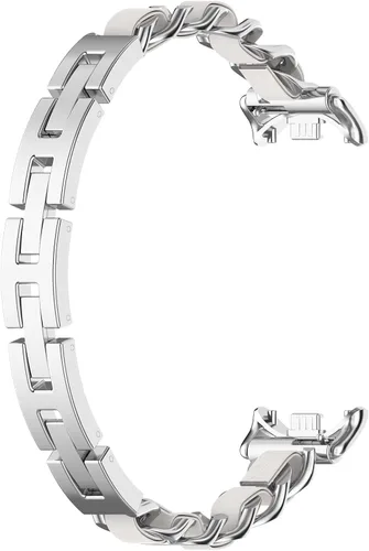 Vista 5 de Bandas compatibles con correas Xiaomi Mi Band 8, correa ajustable de acero inoxidable, accesorios de pulsera para mujer, repuesto para Mi Band 8