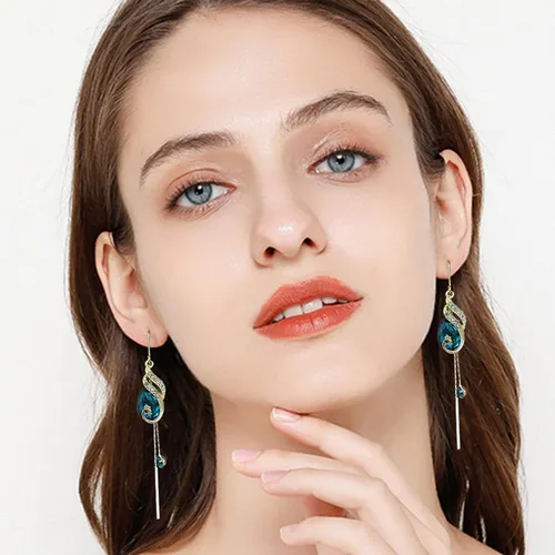 Vista 2 de Aretes para mujer, hechos a mano de plata de ley 925, con espiral, para mujer