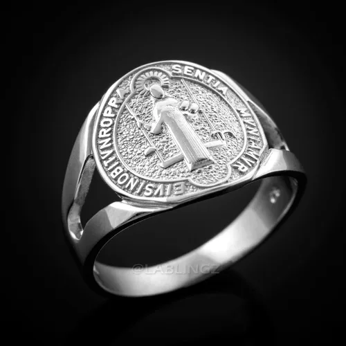 Vista 2 de Anillo de plata de ley 925 de San Benito para mujer