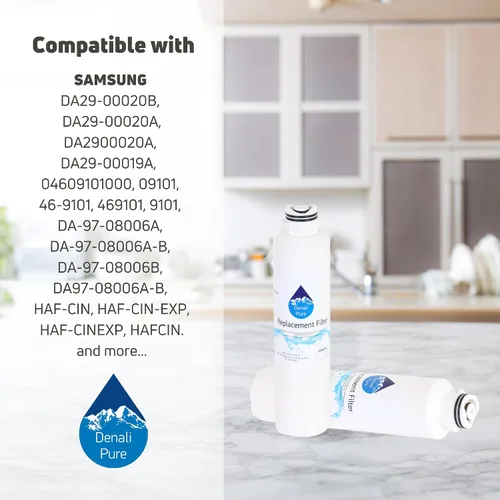 Vista 8 de Paquete de 4 filtros de agua de repuesto para refrigerador Samsung RF260BEAESR/AA-0001, compatible con Samsung DA29-00020B, DA29-00020A, cartucho