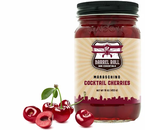Vista 7 de Barrel Roll Bar Essentials Cerezas de cóctel – Cerezas oscuras con infusión de bourbon premium para cócteles, bebidas alcohólicas, platos de queso