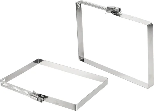 Vista 26 de uxcell 2 abrazaderas de manguera rectangulares de acero inoxidable 304, ajustables de 2 x 2 pulgadas, abrazaderas de tubo de conducto de engranaje