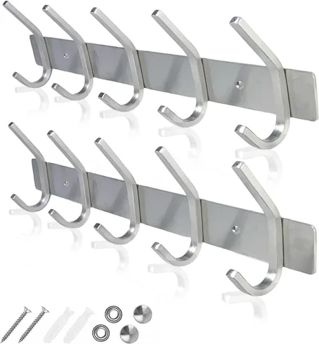 Vista 7 de GlazieVault Ganchos de pared para colgar abrigos de pared, ganchos de puerta (paquete de 10), resistentes para montar en la pared, diseño premium