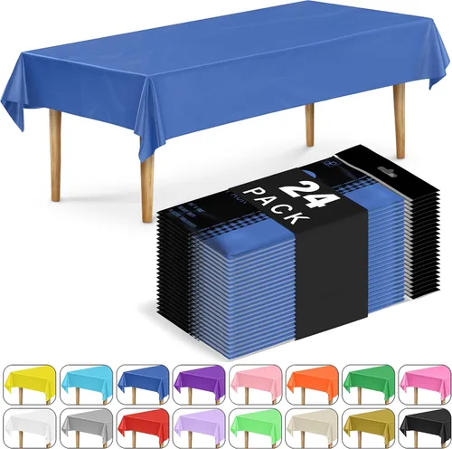 Vista 55 de DecorRack 2 Manteles rectangulares de plástico libres de BPA, 54 x 108 pulgadas, mantel de mesa para comedor, mantel rectangular para fiestas