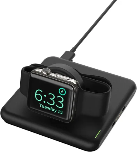 Vista 8 de RapidX Modula5 - Sistema modular de carga inalámbrica - 1 cápsula de teléfono + 1 cápsula de reloj + adaptador de 30 W, negro (modelo: RX-MP03PWA)