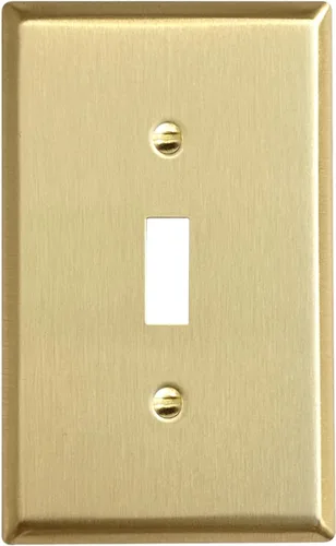 Vista 26 de Rio Salto BRASS Signature Collection MIDSIZE - Placa de pared de metal dorado para interruptor de luz o cubierta de tomacorriente, placa de pared