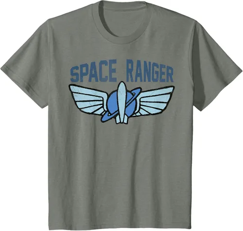 Vista 52 de Disney Pixar Toy Story 4 Buzz Lightyear Space Ranger Badge - Camiseta, Negro, S