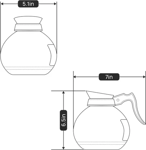 Vista 5 de SYBO Decantador para cafetera, 12 tazas de cristal para café, color negro