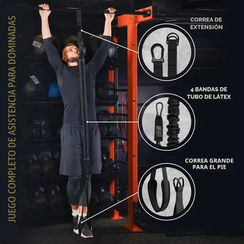 Vista 2 de Pull Up Assistance Bands - 4 Heavy Duty Pull Up Bands with Adjustable Strap and Foot Rest - Stackable Pull Up Assist Band Set for Pull Up Bar