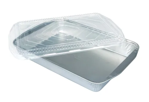 Vista 8 de Durable Packaging recipiente de plástico para plato principal con tapa de cúpula, tamaño grande, S, Negro y Dorado, 100
